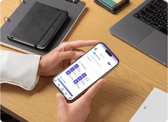 RideUnity App on phone